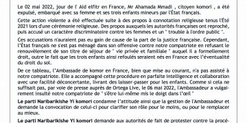 Communiqué Naribarikishe