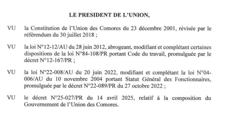 Un décret, des illusions… et la dure réalité des fonctionnaires comoriens