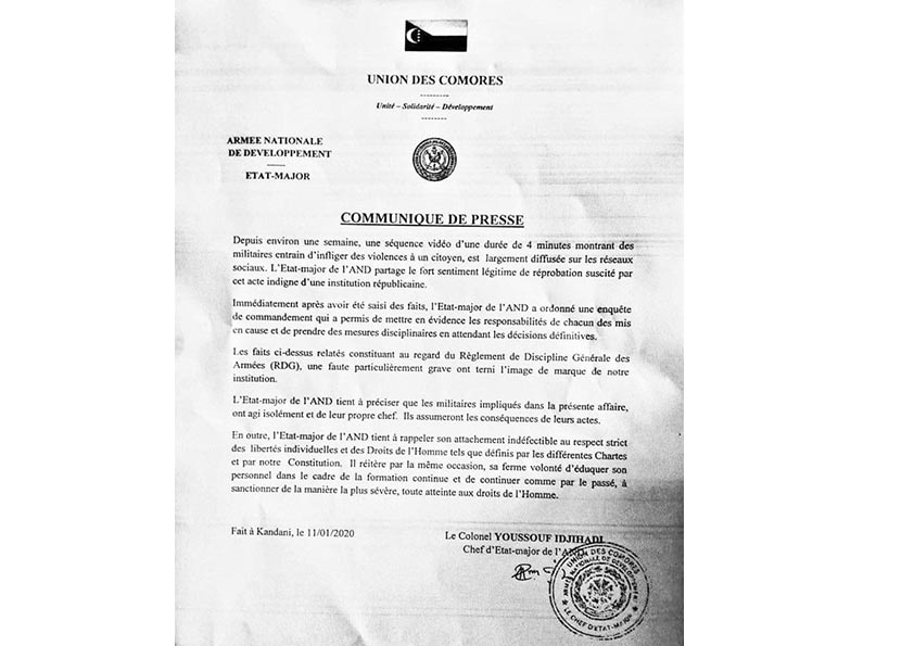 Tortures au camp militaire de Simboussa. Le chef d’état-major et la CNDHL réagissent