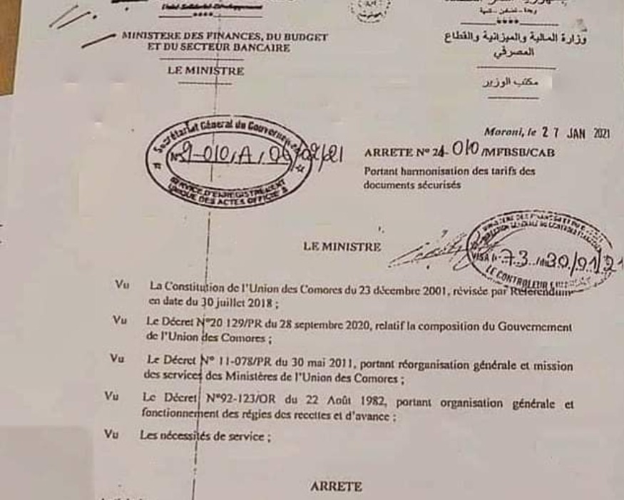 Le Gouvernement recule sur la hausse des tarifs des actes administratifs
