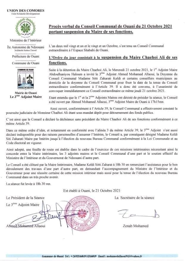 Le Maire d’Ouani évincé par une stratégie judiciaire