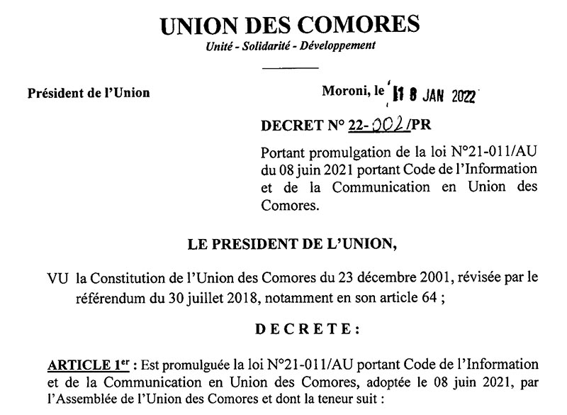Code de l’Information promulgué. Des journalistes toujours sous le contrôle de l’exécutif