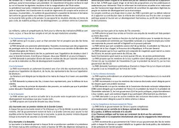 CONGRÈS DU PARI : PROJET DE RESOLUTIONS